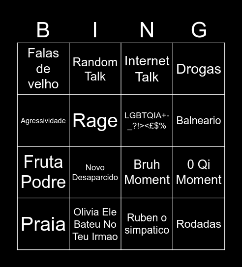 Moranginhos Bingo Card
