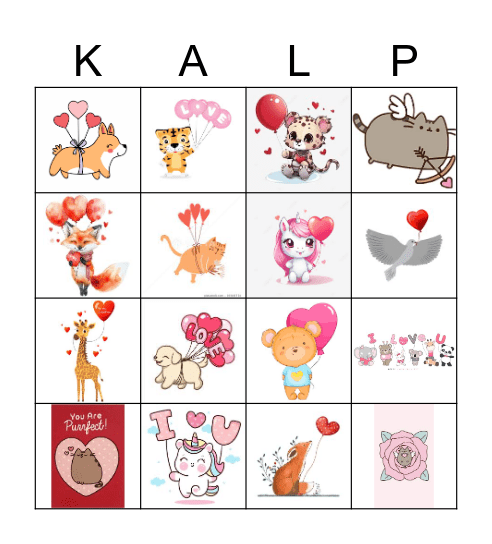 Baloon Party Bingo Card