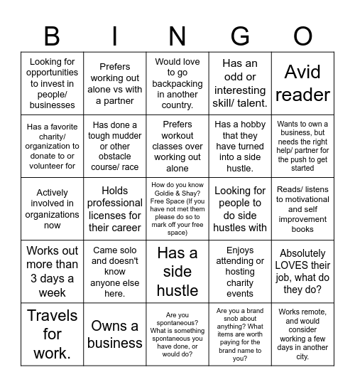 GBNE Single Bingo Card