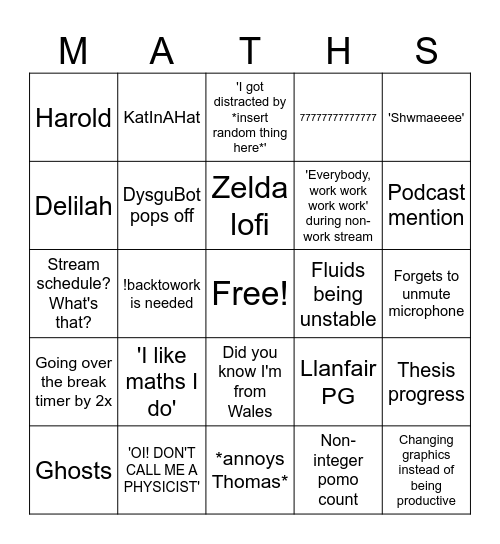 KatDoesMaths Bingo Card
