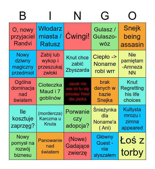 Icewind Dale Bingo Card