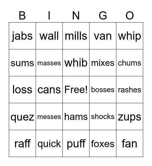 1.6 Bingo Card