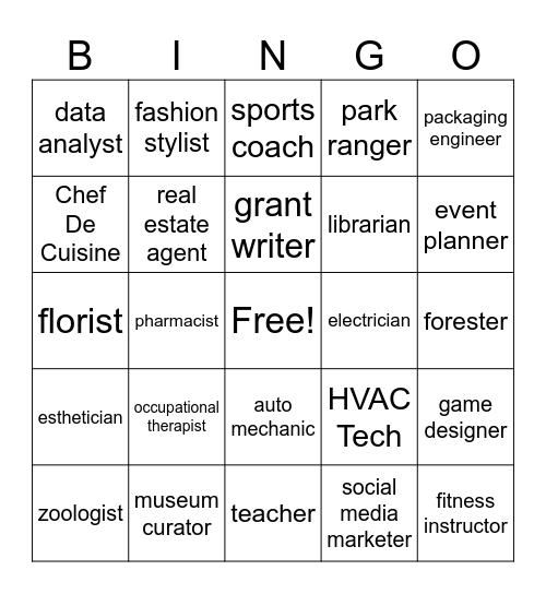 Career Bingo Card