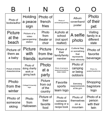 Get to Know Your Peers! Bingo Card