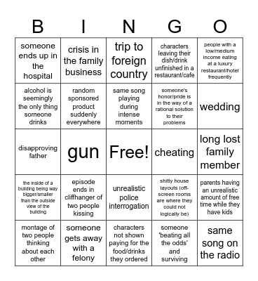 average GTST season bingo Card