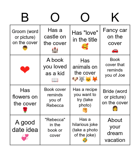 Rebecca's Book Bingo Card