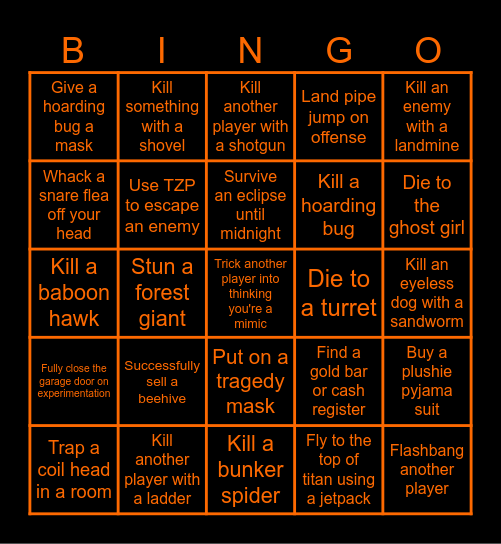 Lethal Bing (the bing XDXDXDXD) Bingo Card