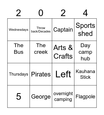 Hollis Bingo Card