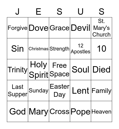 CW Bingo Card