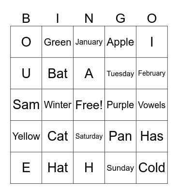 BINGO Card