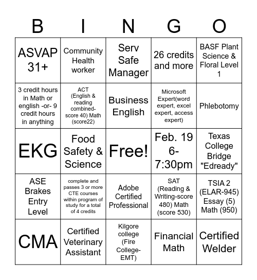How to be CCMR Complete Bingo Card