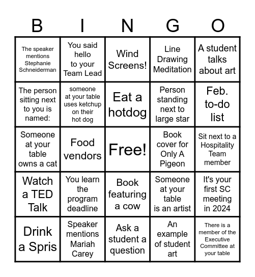 Steering Committee Bingo Card