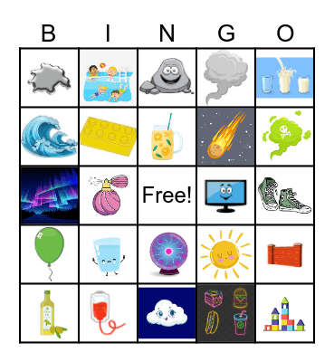 States of Matter Bingo Card