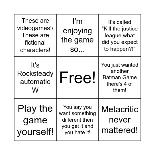 SS KTJL Cope Card Bingo Card