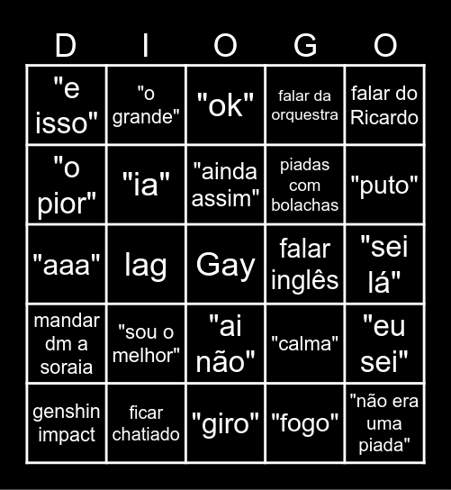 Diogo bingo Card