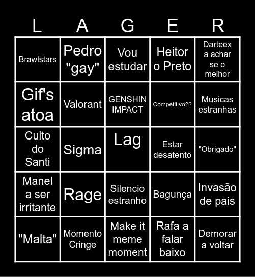 Igreja Bingo Card