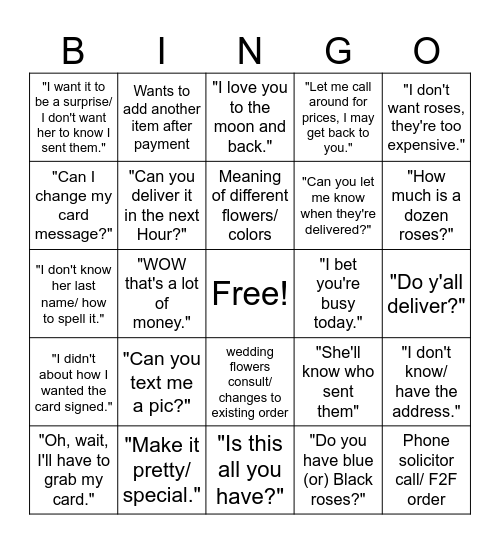 VALENTINES DAY Bingo Card