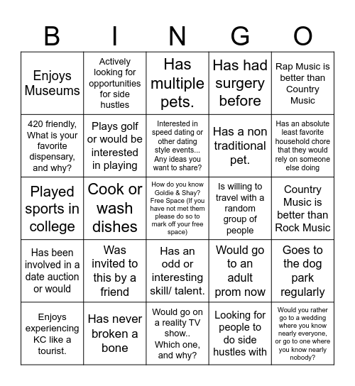 GBNE Single Bingo Card