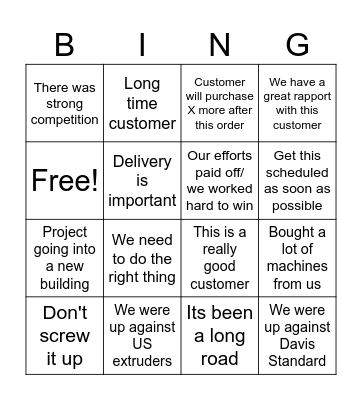 Gary Siy BINGO Card