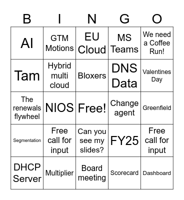 Estaff Bingo Card