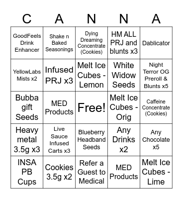 Eastie Weekend Bingo Card