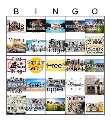 House Hunters Bingo must haves Bingo Card