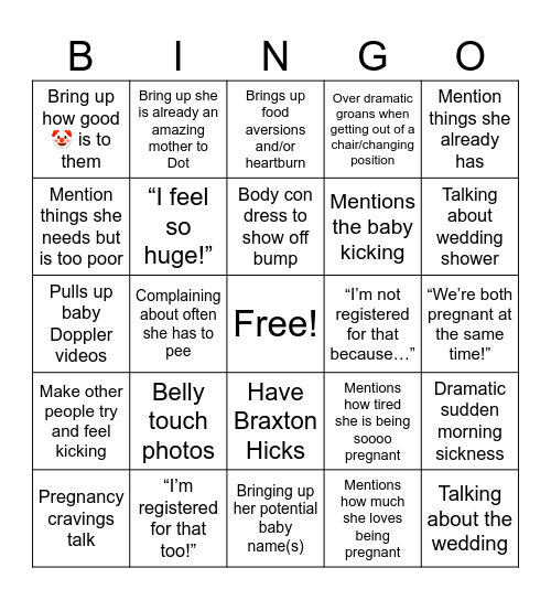 Kelly’s Sprinkle Bingo Card