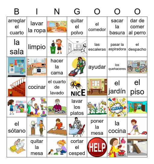 Vocabulario 6B Bingo Card