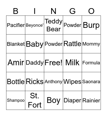 Baby Khalil Is On His Way! Bingo Card