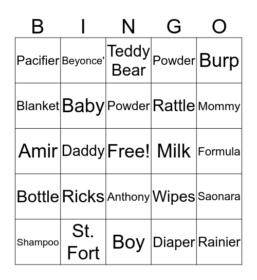 Baby Khalil Is On His Way! Bingo Card