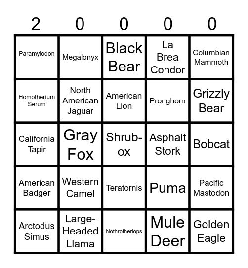 Ecos Playable Roster Prediction Bingo Card
