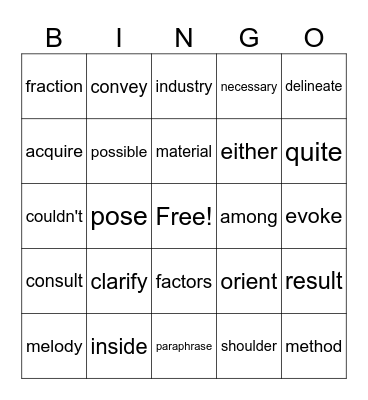 3rd Grade Lunch Bunch Lesson 1 Bingo Card