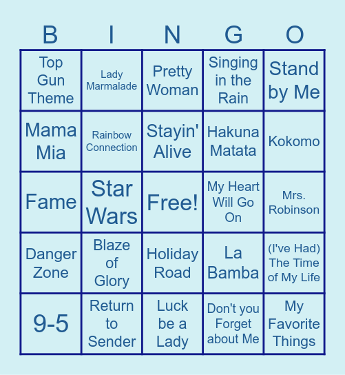 LET'S GO TO THE MOVIES! Bingo Card