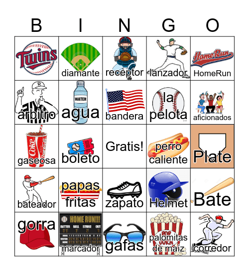 Bingo de Beisbol Bingo Card