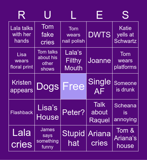 VPR PREMIERE 2024 Bingo Card