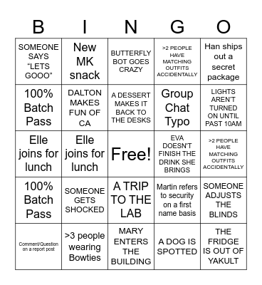 Nicole Bingo Card