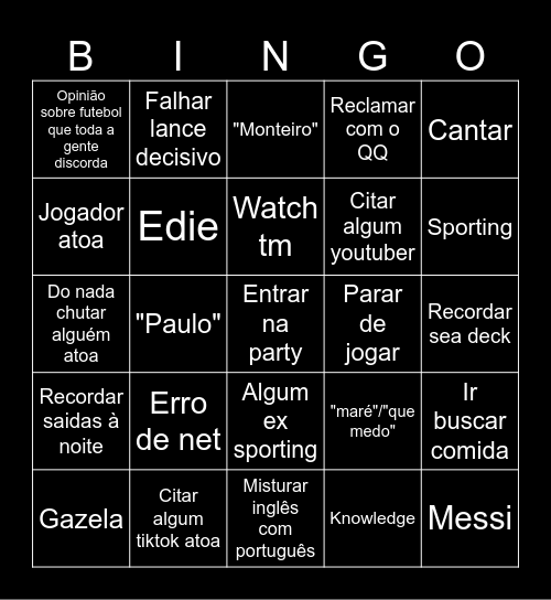 MATEUS BINGO Card