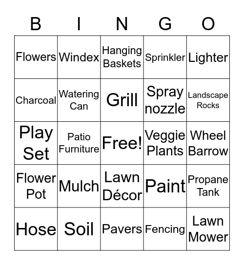 Cashier Bingo Card