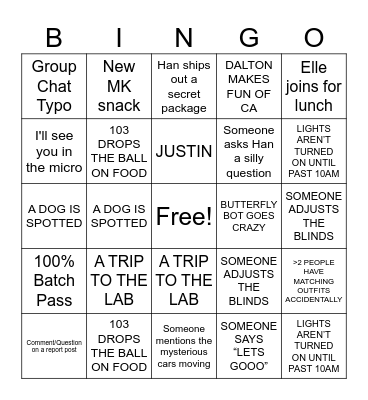 Nicole Bingo Card
