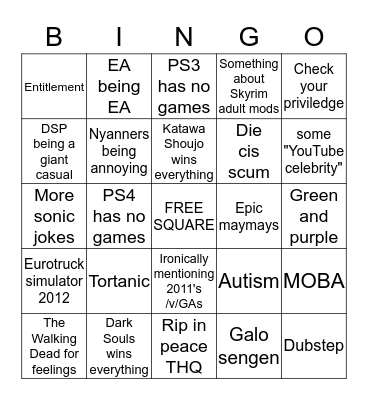 2012 /v/GA's BINGO Card
