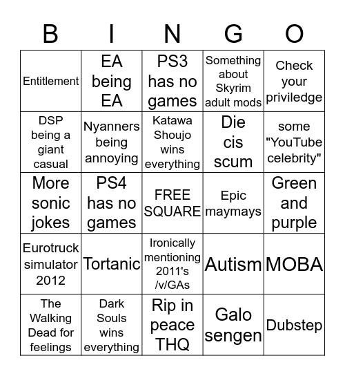 2012 /v/GA's BINGO Card