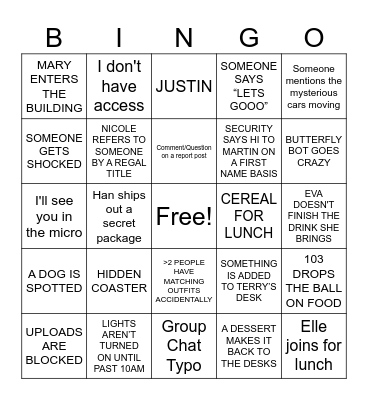 Alex Bingo Card