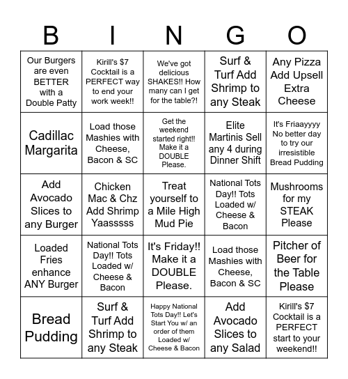 WE ARE SUGGESTIVE SELLERS Bingo Card