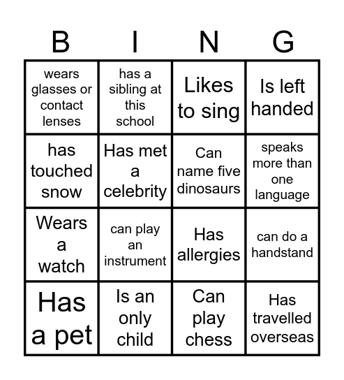 Find someone who... Bingo Card