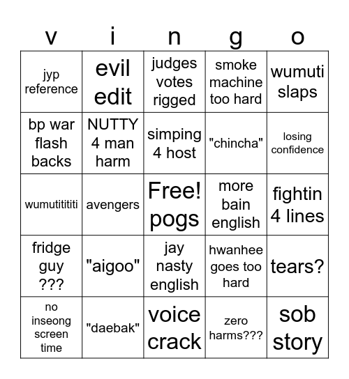 build up p 2 Bingo Card