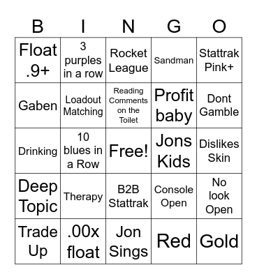 Sandman Bingo Card