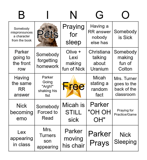 English Bingo Ⅰ : ) Bingo Card