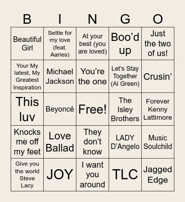 The Boone’s Wedding Day Bingo Card