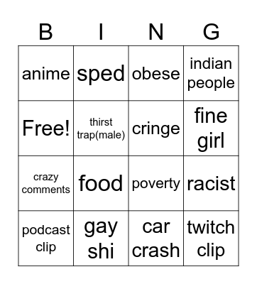 ig reels Bingo Card