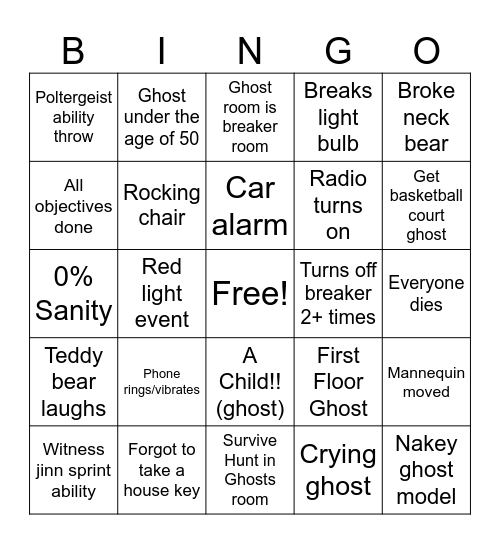 Rachel Realm Bingo Card